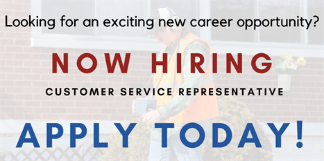 Looking for an exciting career opportunity? Now hiring customer service represenative.